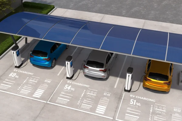 electric-cars-are-being-charged-vehicle-parking-with-solar-panel-energy